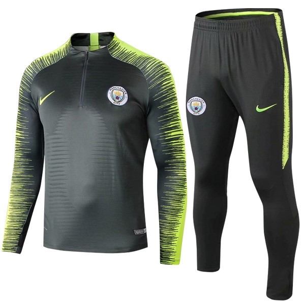 Trainingsanzug Manchester City 2018-19 Grün Fluorescente Fussballtrikots Günstig